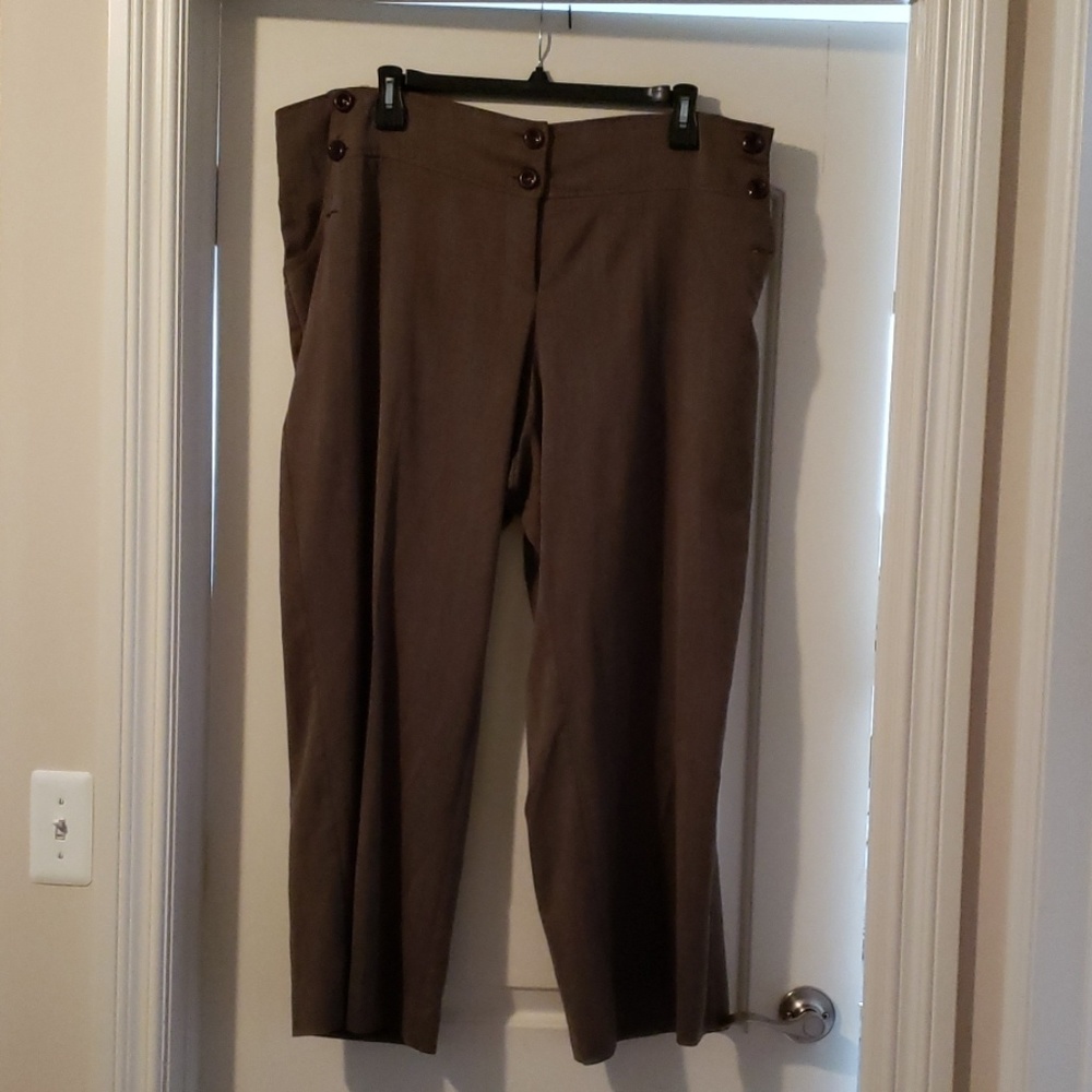 Wide-leg Brown Slacks